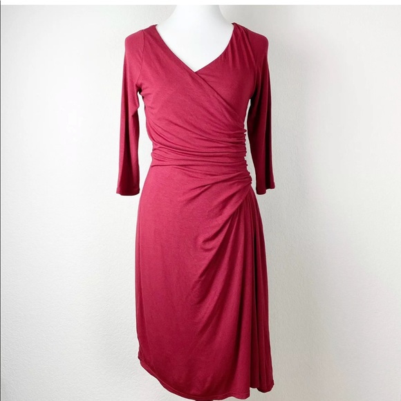 The Limited cranberry red faux wrap dress H - Picture 5 of 11